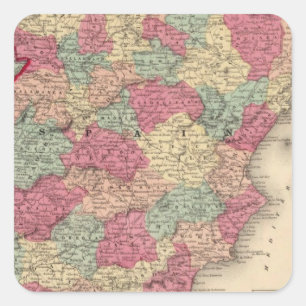 Spain and Portugal 13 Square Sticker