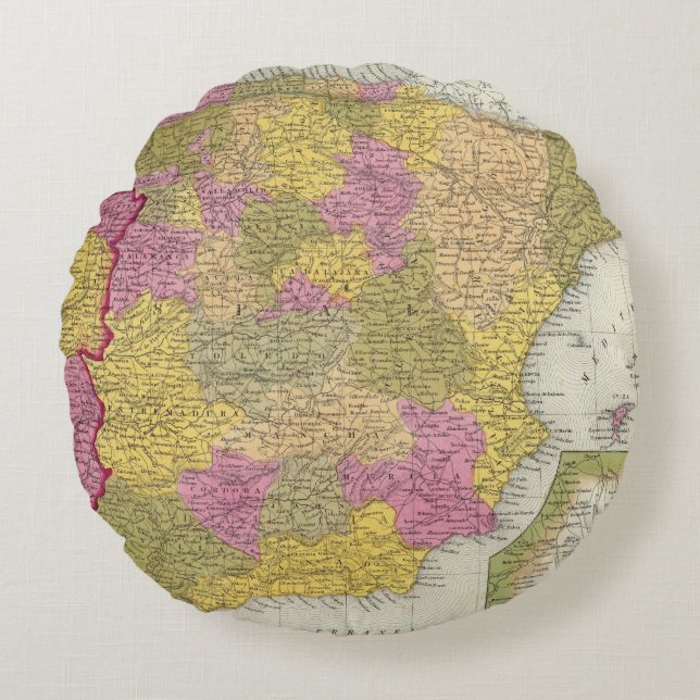 Spain And Portugal 2 Round Cushion (Front)
