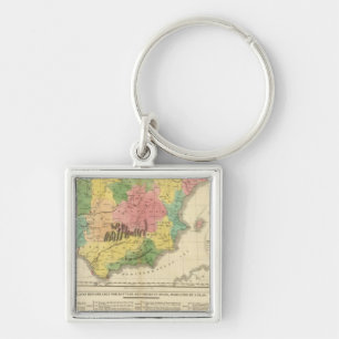 Spain and Portugal Chronology Map Key Ring