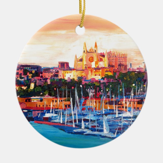 Spain Balearic Island Palma De Mallorca Ceramic Ornament (Front)