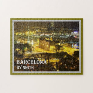 Spain - Barcelona by Night - Jigsaw Puzzle