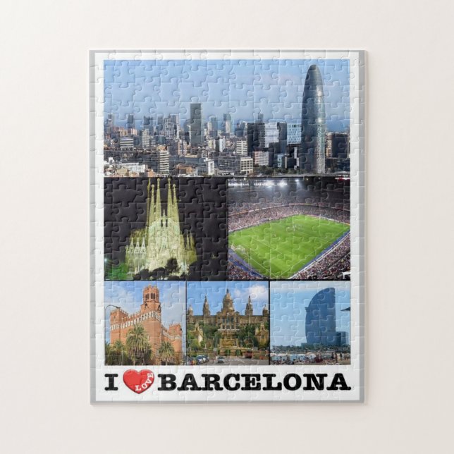 Spain - Barcelona - I Love - Jigsaw Puzzle (Vertical)