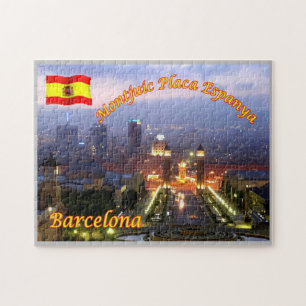 Spain - Barcelona - Montjuic Placa Spain - Jigsaw Puzzle