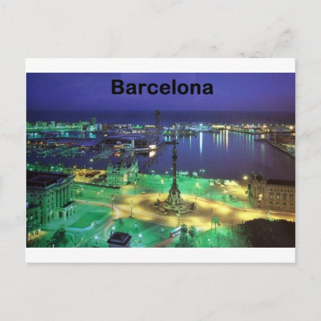 Spain Barcelona Night View (St.K) Postcard (Front)