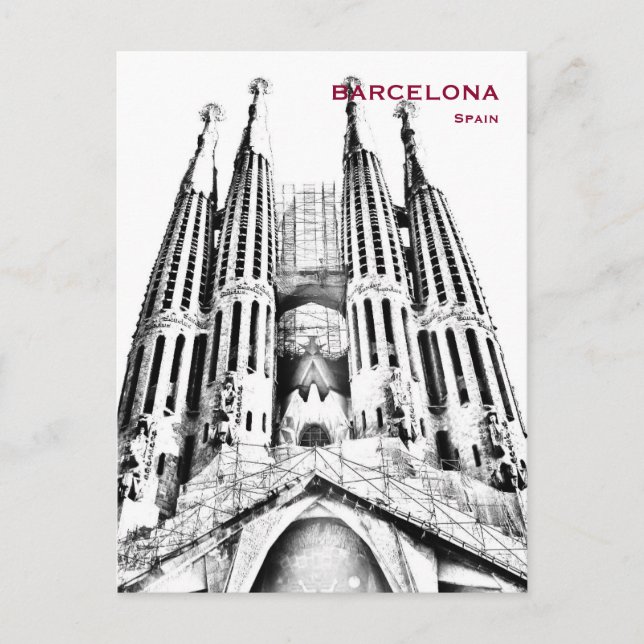 Spain Barcelona Vintage Travel Tourism Add Postcard (Front)