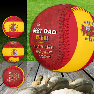 Spain Best Dad, patriot Dads, Spanish Flag Baseball