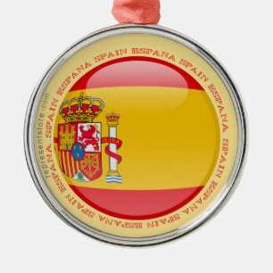 Spain Bubble Flag Metal Tree Decoration
