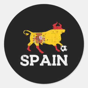 Spain Bull Spanish Soccer Ll Men Women Kids Boys G Classic Round Sticker