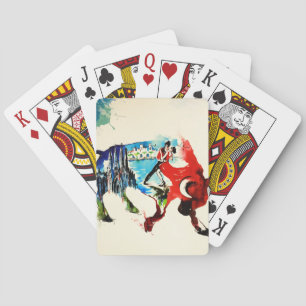 Spain Bull Vintage Travel Love Watercolor Playing Cards