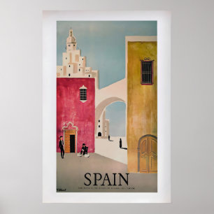 Spain by Bernard Villamot Vintage Travel Poster 1