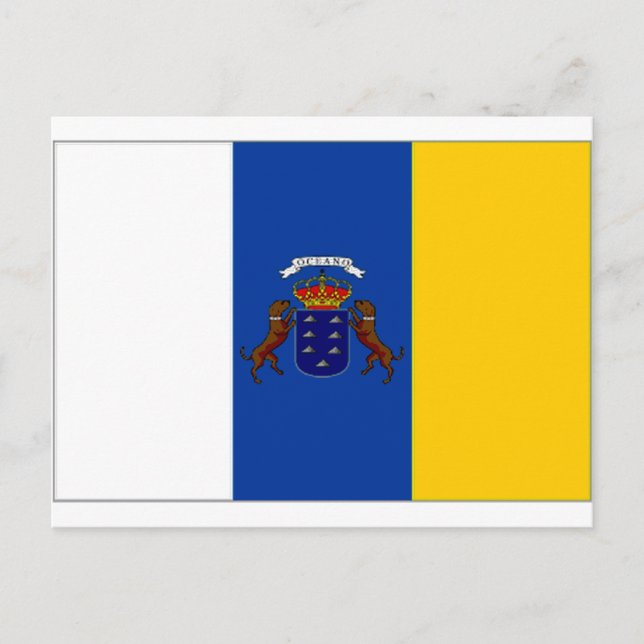 Spain Canary Islands Flag Postcard (Front)