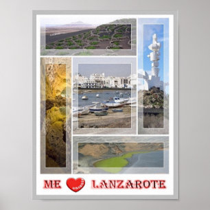 Spain - Canary Islands - Lanzarote - I Love - Poster
