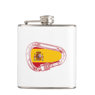 Spain Carabiner Flag Hip Flask