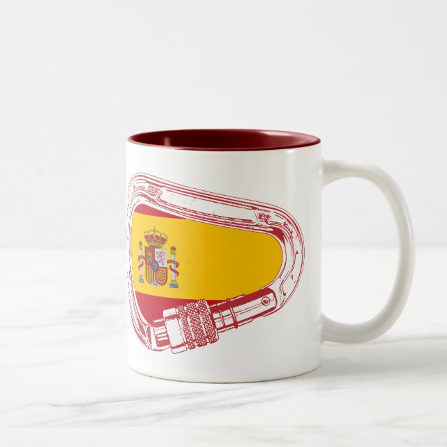 Spain Carabiner Flag Two-Tone Coffee Mug (Right)