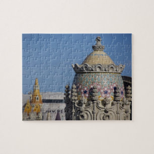Spain, Catalonia, Barcelona. Barcelona roof top Jigsaw Puzzle