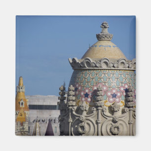 Spain, Catalonia, Barcelona. Barcelona roof top Magnet