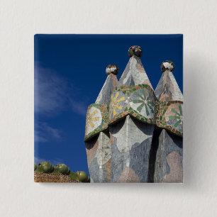 Spain, Catalonia, Barcelona. Casa Batllo (1906). 15 Cm Square Badge