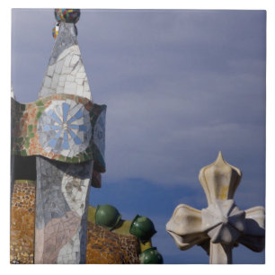 Spain, Catalonia, Barcelona. Casa Batllo (1906). 3 Tile