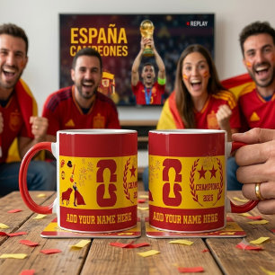Spain Champions 2026 Football Mug Custom Name