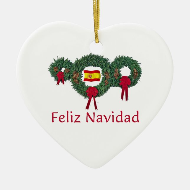 Spain Christmas 2 Ceramic Ornament (Front)
