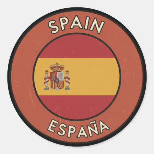 Spain Classic Round Sticker