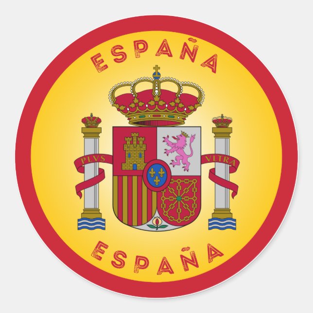 Spain Coat of Arms Circle Shape  Classic Round Sticker (Front)