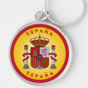 Spain Coat of Arms Circle Shape  Key Ring