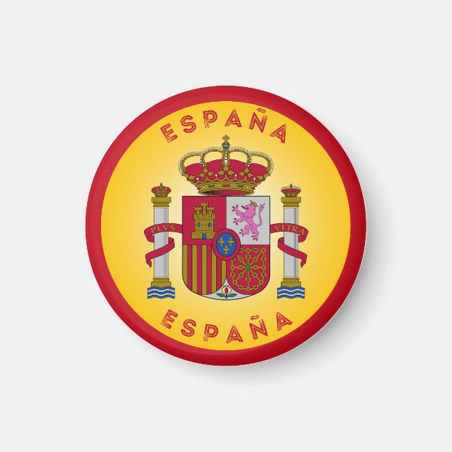 Spain Coat of Arms Circle Shape  Magnet (Front)
