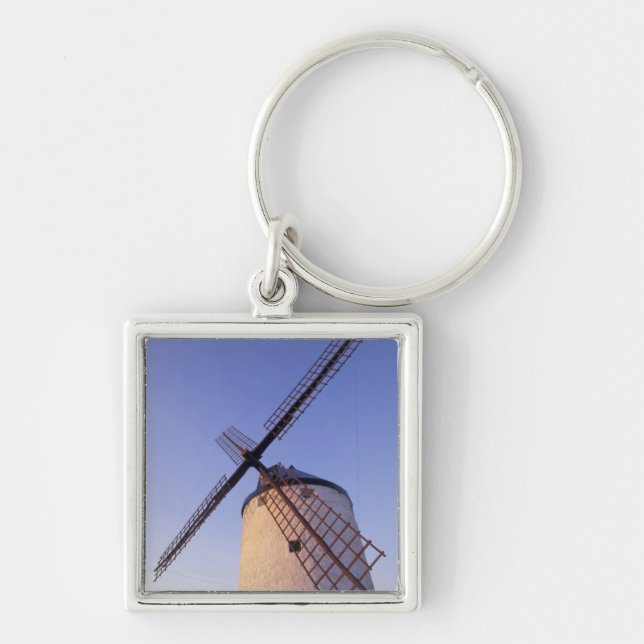Spain, Consuegra, Castile-La Mancha Windmills 2 Key Ring (Front)