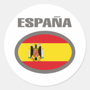 Spain Cool Flag Design! Classic Round Sticker
