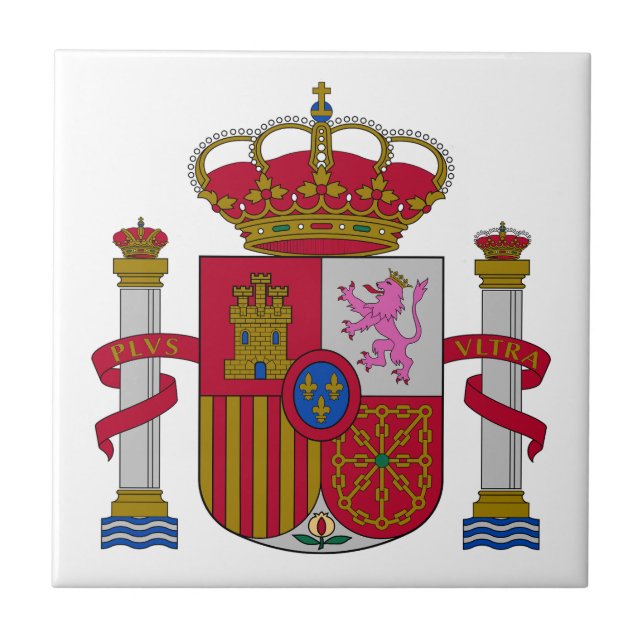 Spain country coat arms symbol emblem flag ceramic tile (Front)