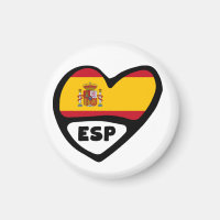 Spain Country Code Flag Heart, ESP