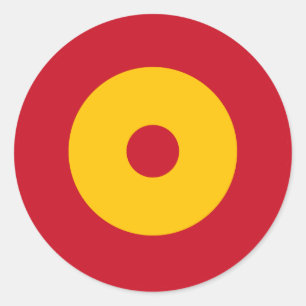 Spain country flag roundel round circle symbol arm classic round sticker