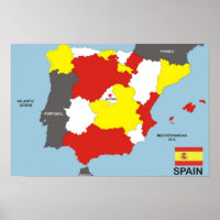 spain country political map flag