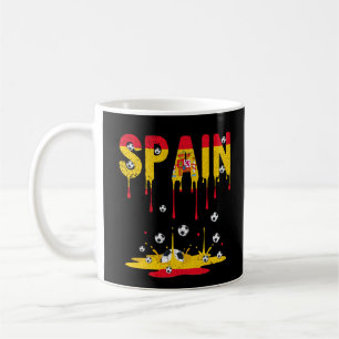 Spain Dripping Flag Football Coffee Mug