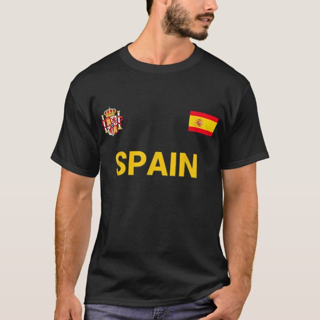 Spain Espana Flag Jersey Soccer Football T-Shirt (Front)