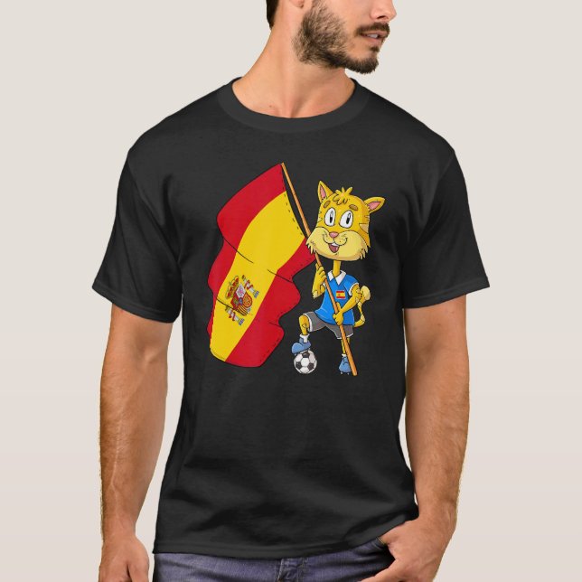 Spain Fan Cat T-Shirt (Front)