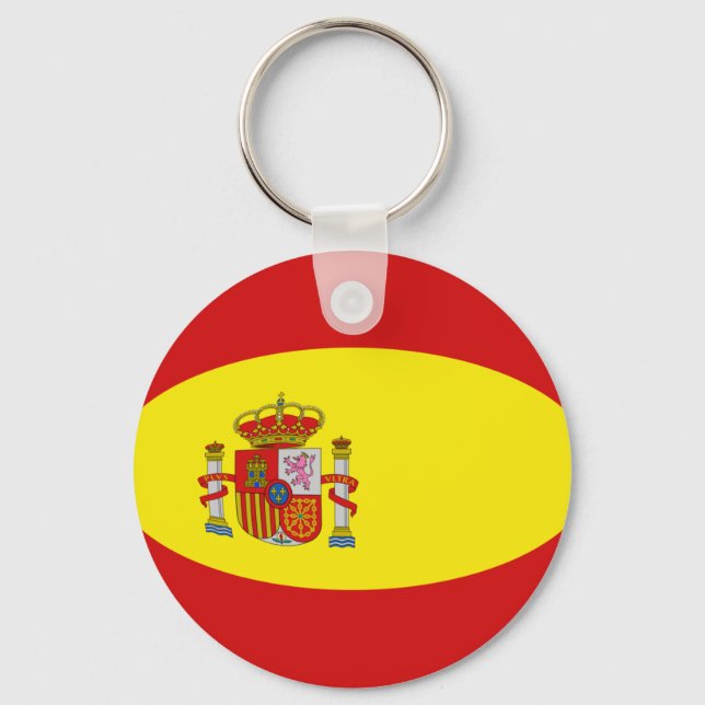 Spain Fisheye Flag Keychain (Front)