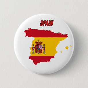 spain flag 6 cm round badge