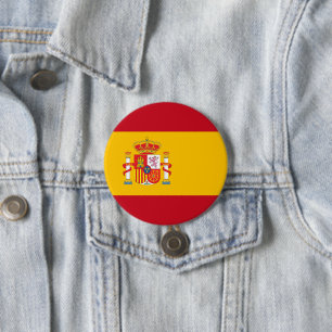 Spain flag 7.5 cm round badge