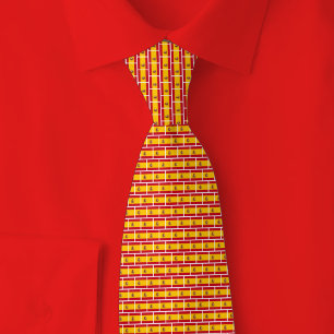 Spain Flag Brick Pattern Tie