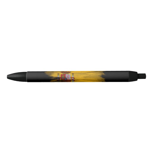 Spain flag brush stroke, national flag black ink pen (Front)