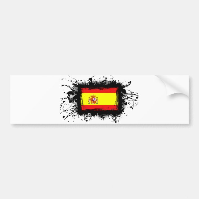 Spain Flag Bumper Sticker (Front)