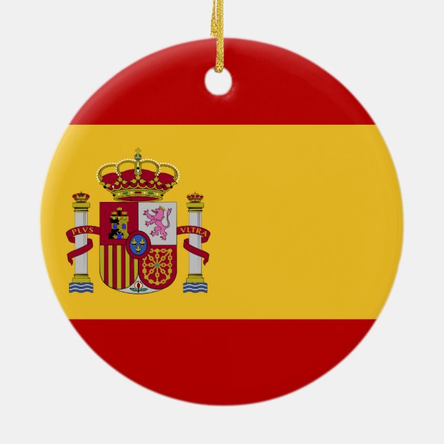 Spain Flag Ceramic Ornament (Back)