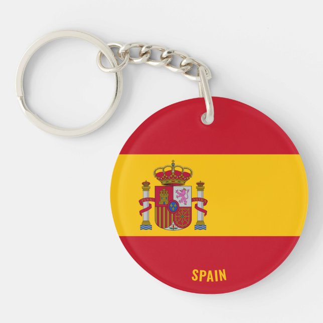 Spain Flag Charming Patriotic Key Ring (Front)