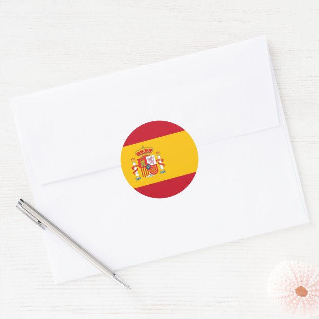 Spain flag classic round sticker (Envelope)