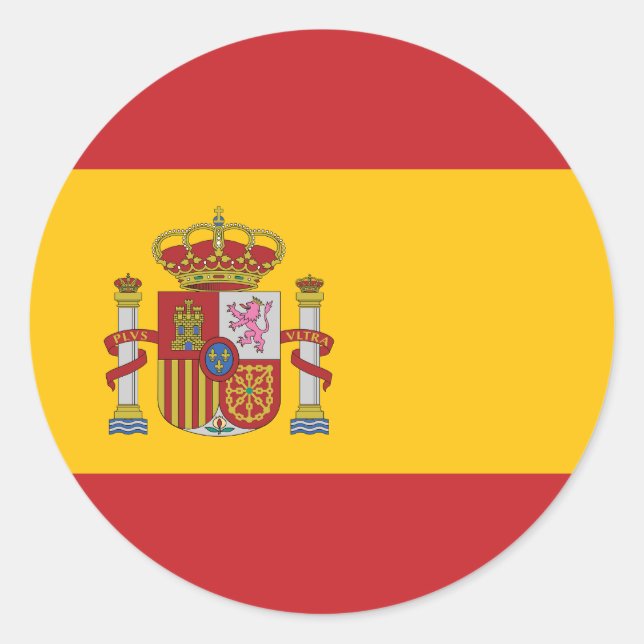 Spain Flag Classic Round Sticker (Front)