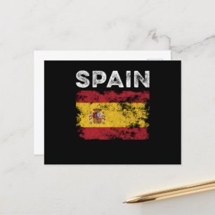 Spain Flag Distressed - Spanish Flag Postcard