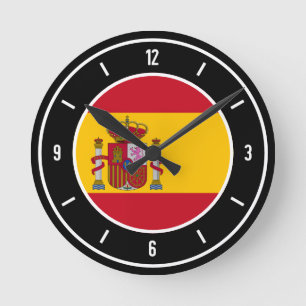 Spain Flag Elegant Round Clock