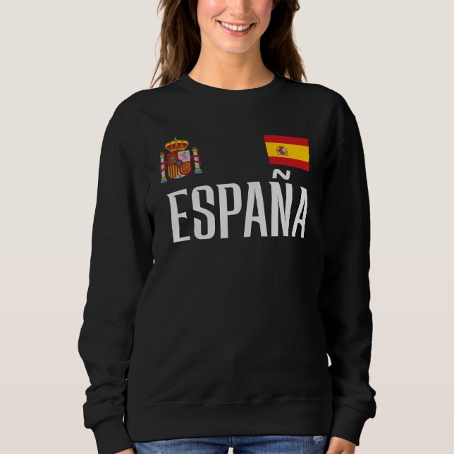 Spain Flag Espana Football Soccer Fan Men Women Ki Sweatshirt (Front)